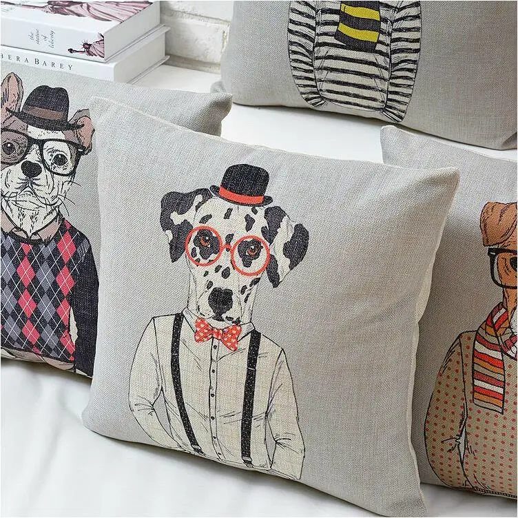 Хлопковая подушка в скандинавском стиле с изображением милого мультяшного кота