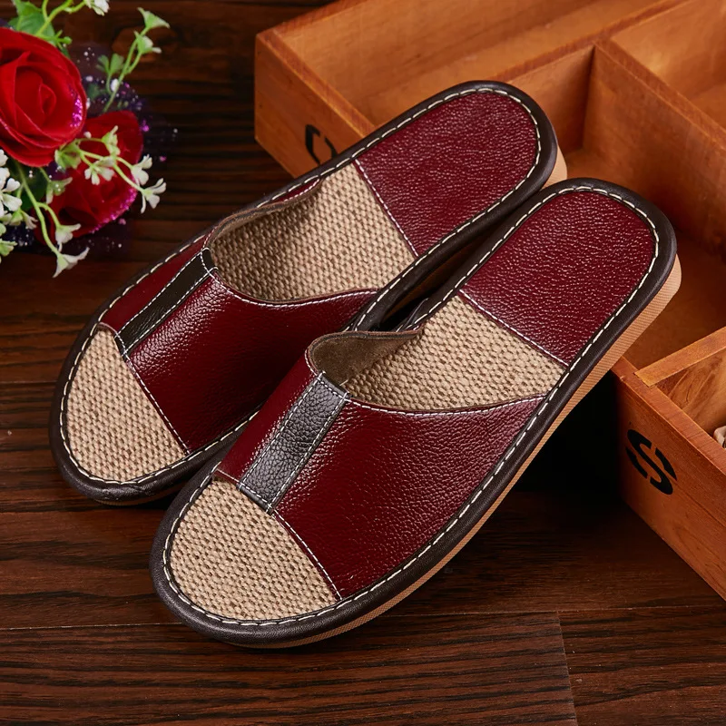 Mntrerm/Женская обувь Сезон весна лето Домашние Нескользящие тапочки из коровьей