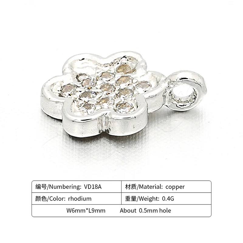 6mm*9mm High quality Cubic zirconia charms flowers accessories for making pendant weaving bracelet necklace diy jewelry Findings | Украшения