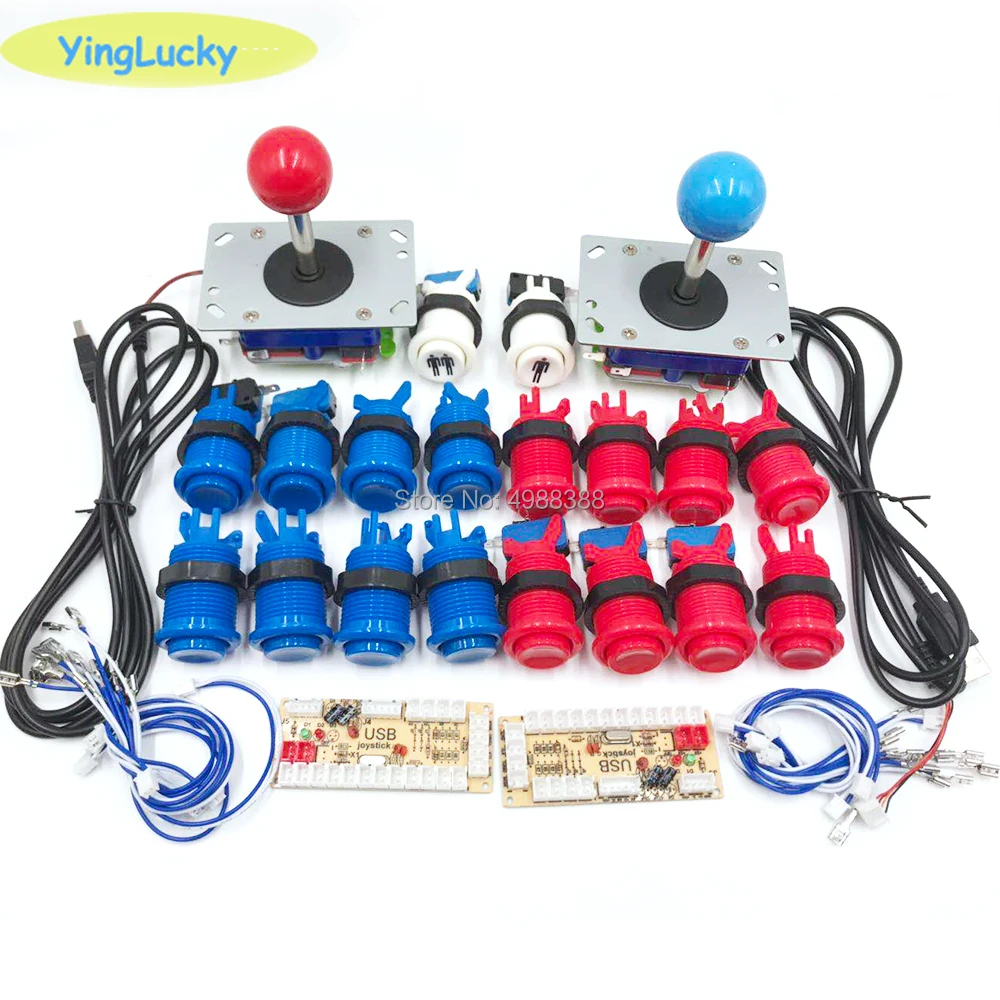 Yinglucky 2 игрока аркадные джойстики DIY Kit Нулевая задержка USB энкодер джойстик в американском стиле 28 мм кнопочный HAPP джойстик