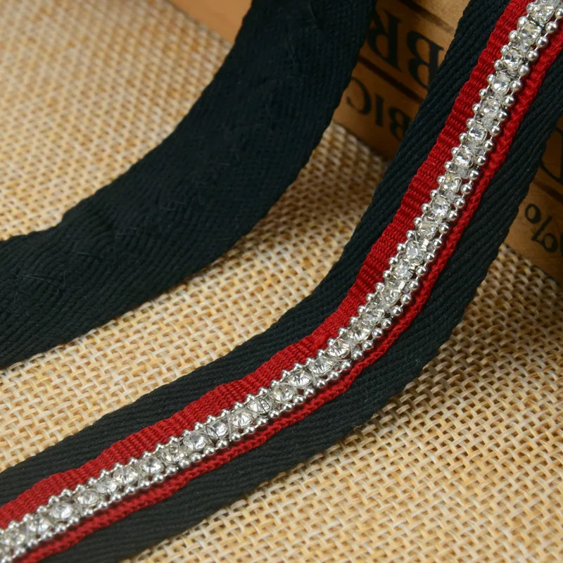 

5yards/Lot Rhinestone Applique Bead Beaded Trims Sew On Collar Ribbon 2cm Width Jewelry Headpiece DIY Dress Belt