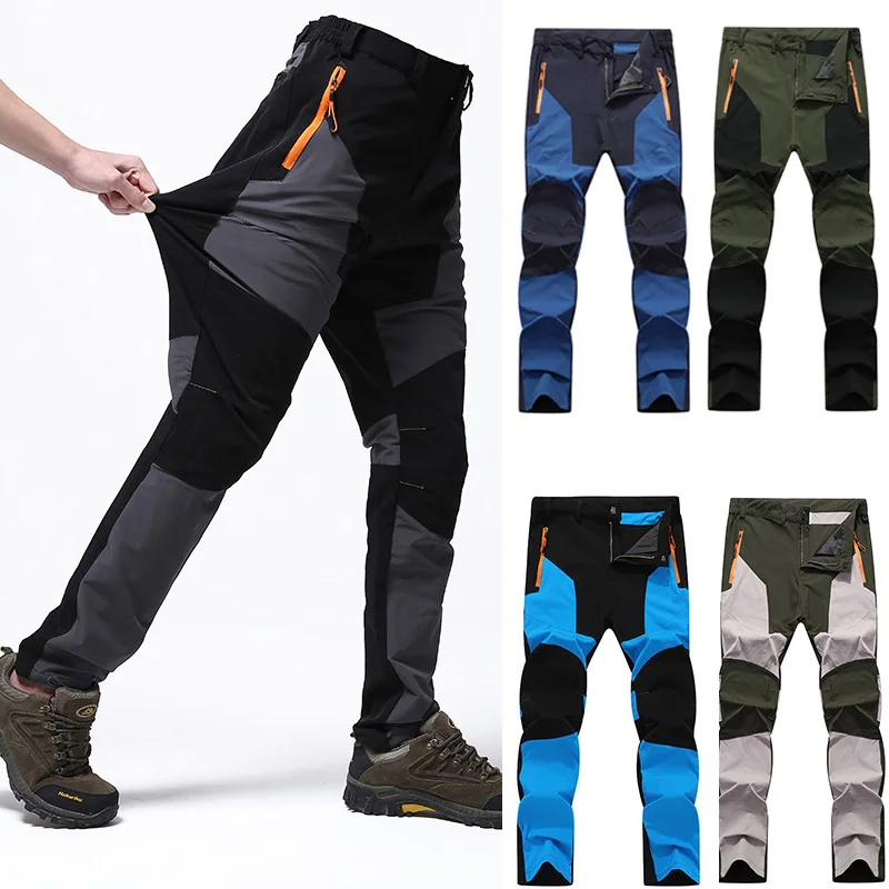 Outdoor Men Trekking Hiking Pants Quick Dry Thin Elastic Camping Fishing Mountain Climbing Cycling Tactical Trousers Sports Pant