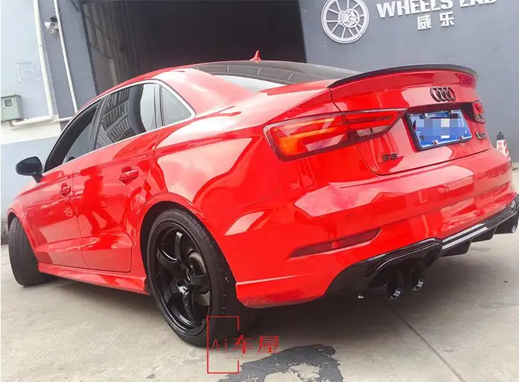 Задний бампер из углеродного волокна чехол диффузора спойлера ДЛЯ нового Audi A3 S3