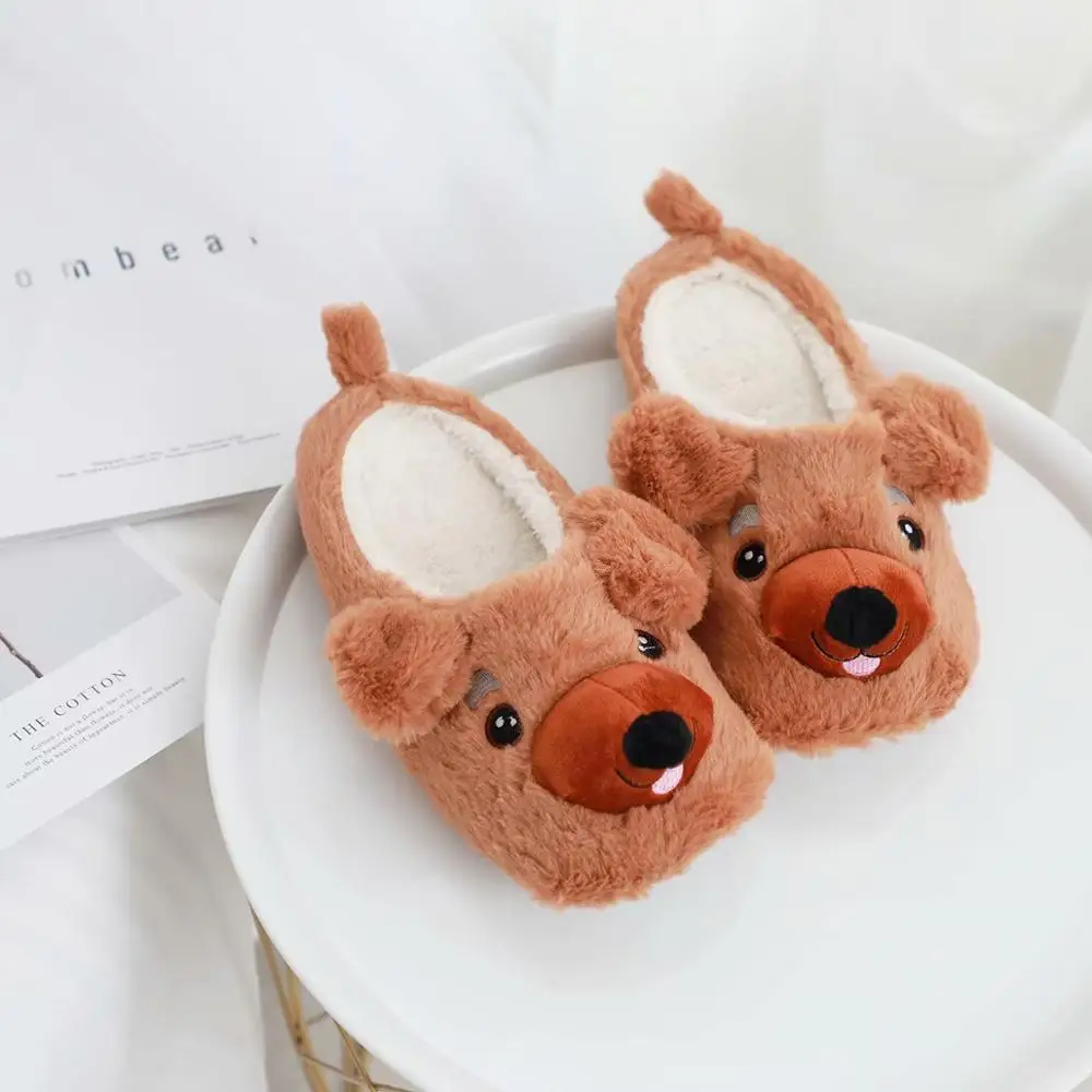 

Cartoon Rabbit Dog Pig Winter Indoor Slippers Collection Dolls Toys Stuffed Doll Shoes Gift For Children Love Pet #1313