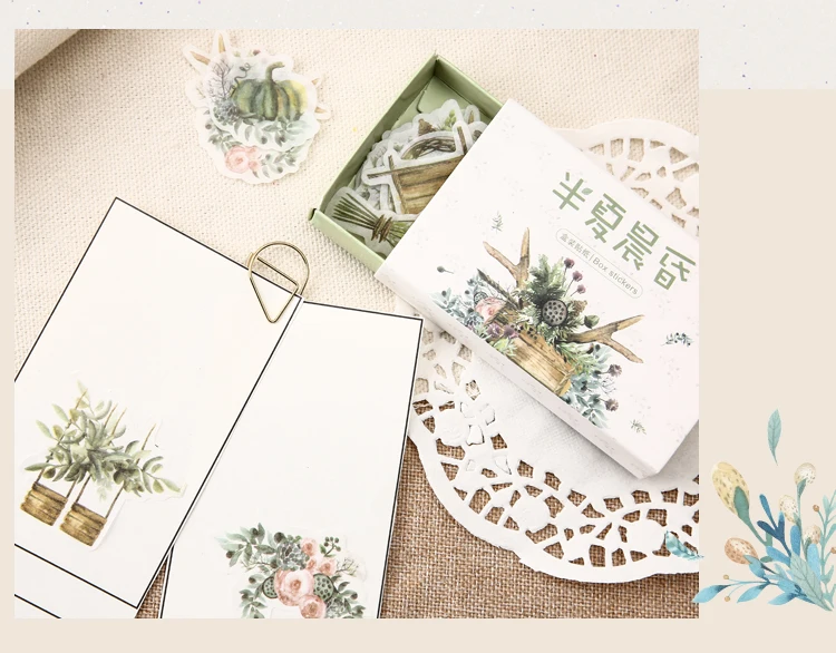 40 pcs/box Retro Time Series Bullet Journal Decorative Washi Stickers Scrapbooking Stick Label Diary Stationery Album Stickers