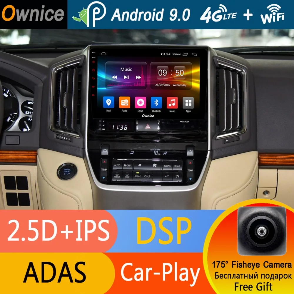 Автомобильный DVD плеер 9 дюймов IPS Android 0 Octa core для Toyota Land Cruiser 200 LC200 2016 2017 GPS радио 4 Гб