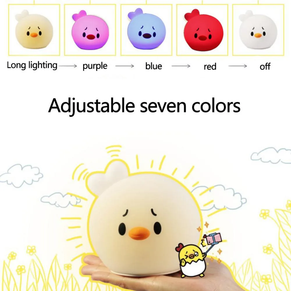 

Colorful Silicone LED Night Light Rechargeable Touch Sensor light 2 Modes Party Supplies Night Lamp Bedroom Light Wholesale