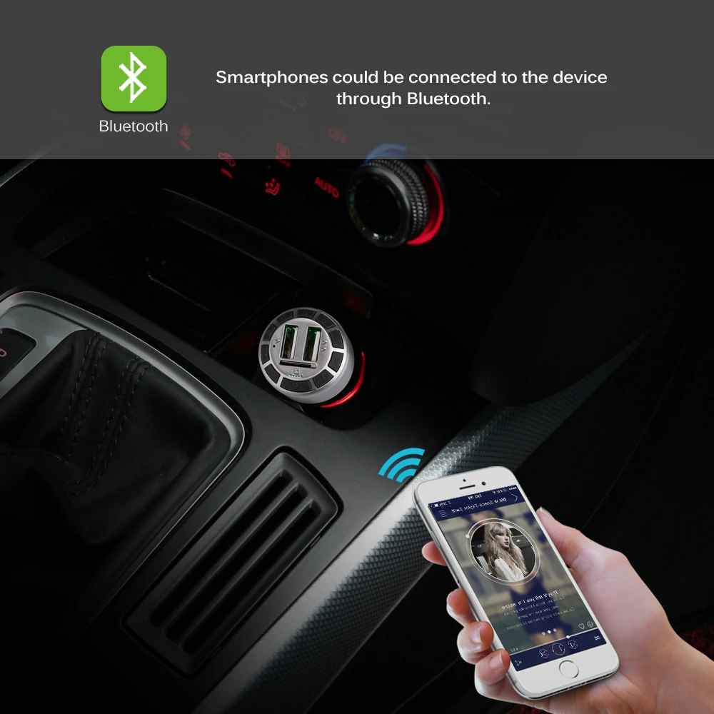 Автомобильный MP3 плеер Onever FM передатчик громкая связь Bluetooth автомобильный