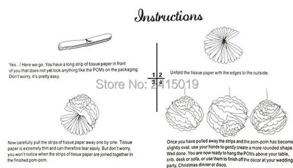 24 шт. Декоративная гирлянда из папиросной бумаги | Дом и сад