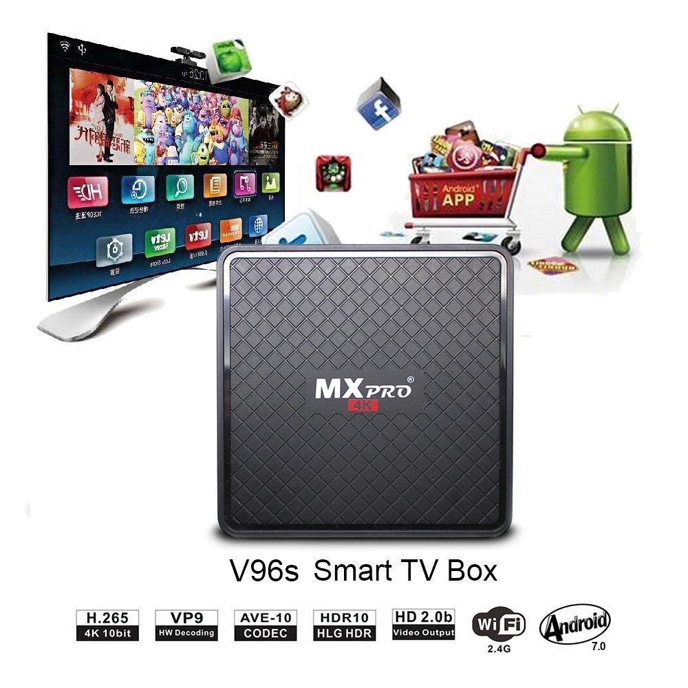 

VMADE Android 7.0 Smart TV BOX 1GB 8GB Allwinner_H3 Quad core Cortex-A7 C support 4K WiFi IPTV Set top box pk H96 X96 T96