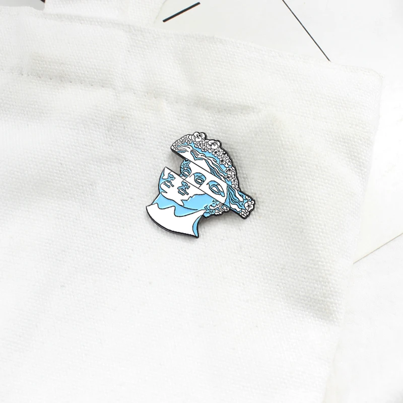 Модная Художественная Скульптура брошь двусторонняя с отверстиями статуя венок