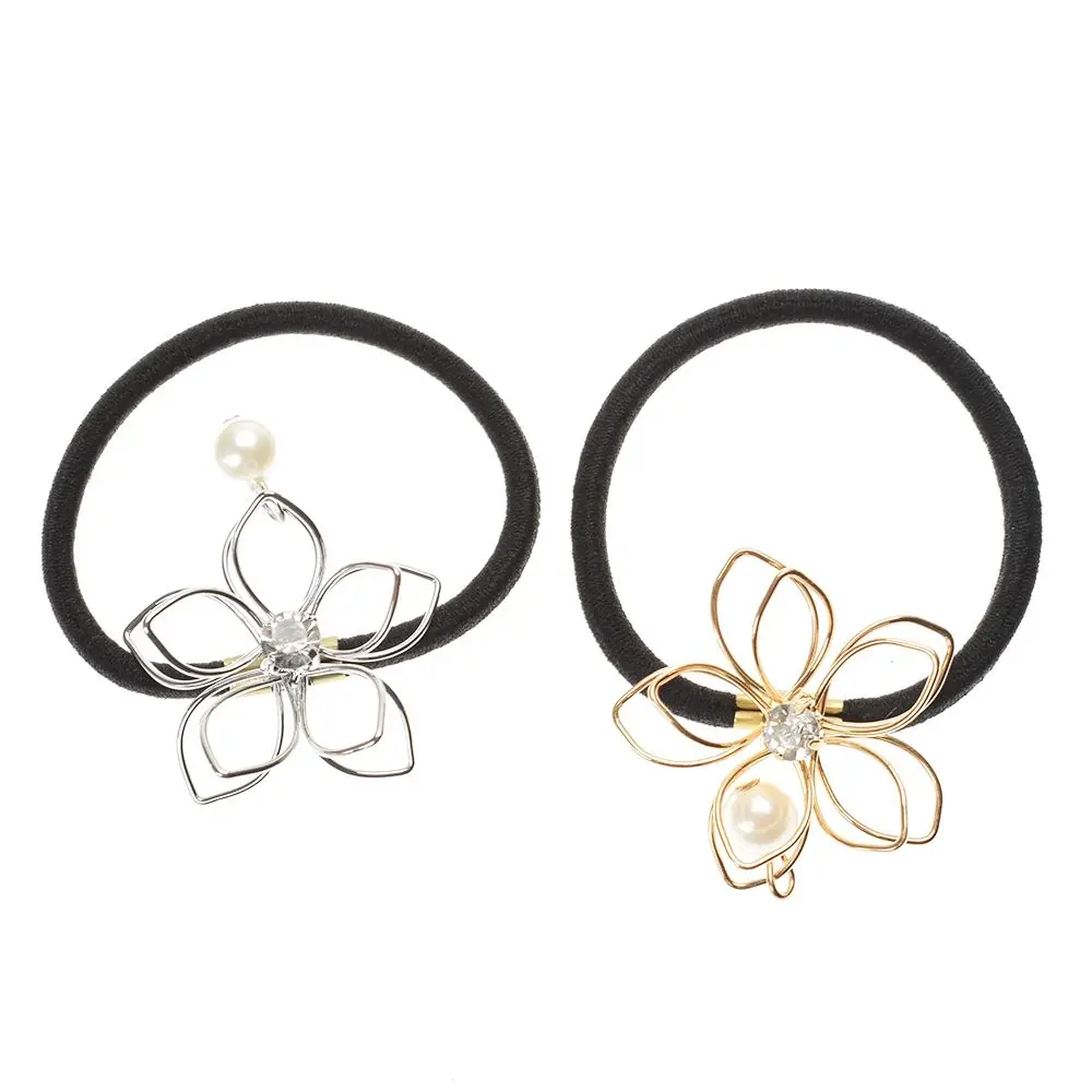 Резинка для волос с жемчужинами заколка конского хвоста цветком аксессуар на