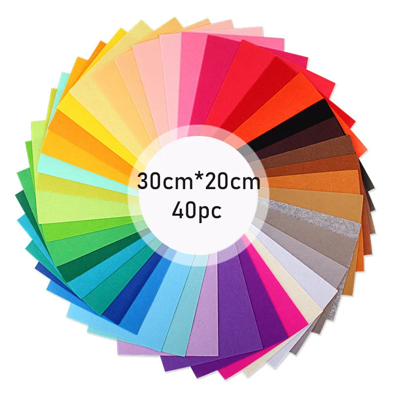 Mixed color 40 шт а4 нетканый войлок ручной работы Швейное Ремесло «сделай сам» Материалы Рождественский подарок детский сад поставки родитель-ребенок деятельности - Цвет: Mixed color