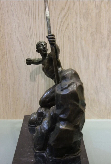 Западная ХУДОЖЕСТВЕННАЯ Статуэтка бронза медный Потяните лук стрельба из лука мраморная база Статуя