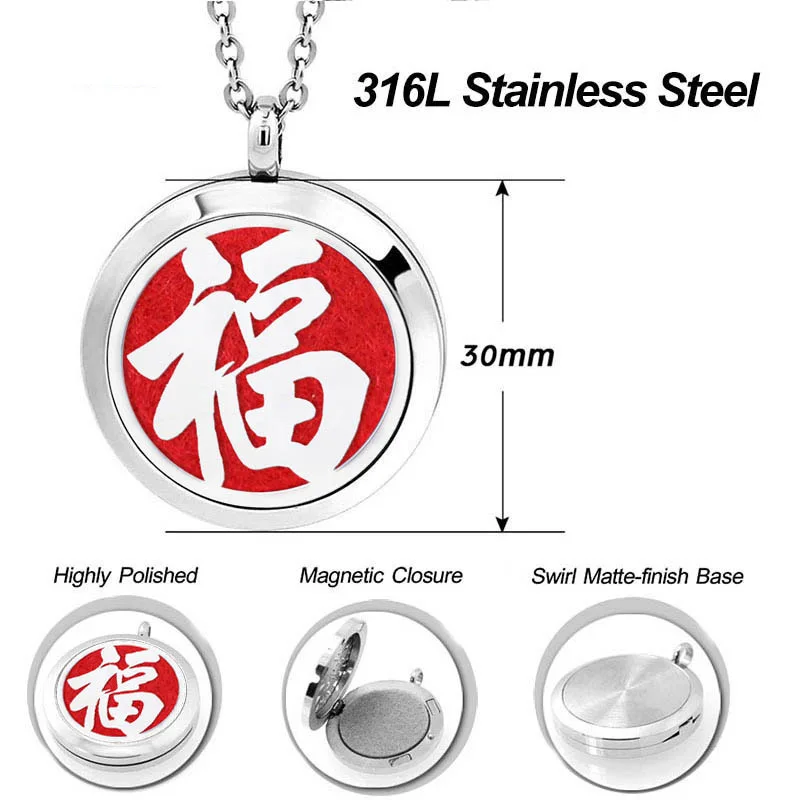 30MM Stainless Steel Essential Oil Diffuser Necklaces Wholesale Mix Style Necklace Locket AA251-268 | Украшения и аксессуары