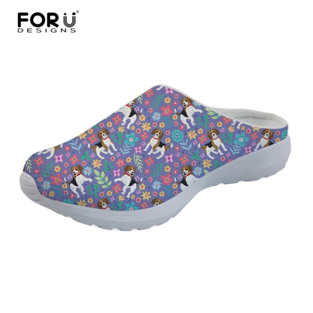 FORUDESIGNS/футболка с принтом милый Бигль зимние женские домашние тапочки модная