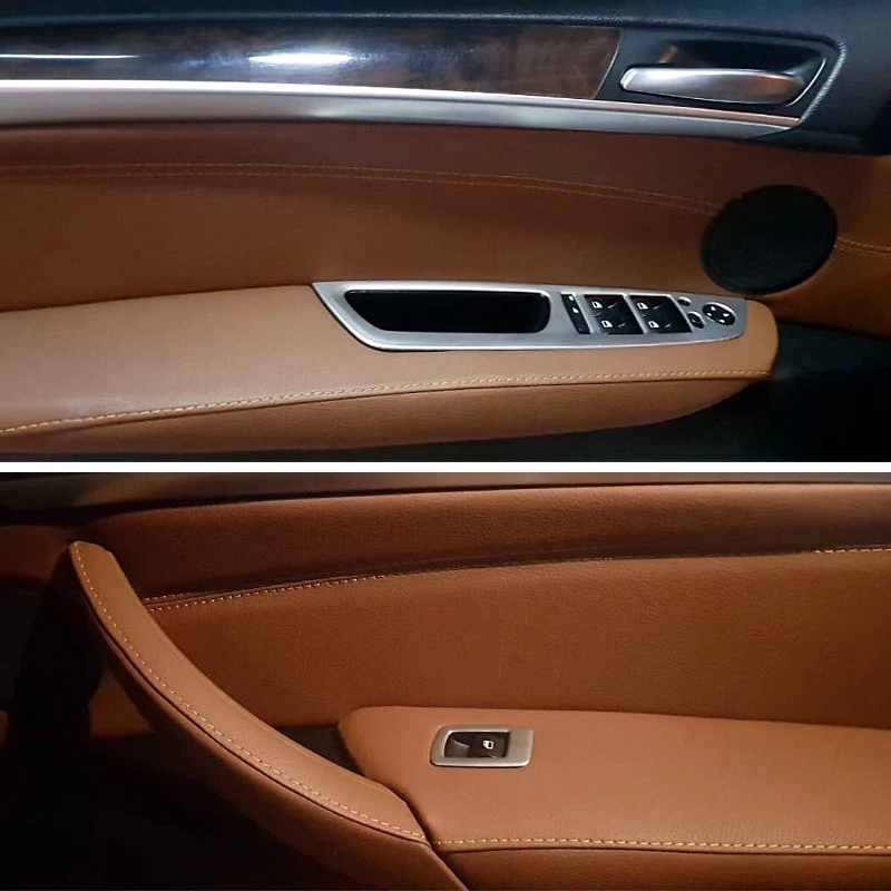 

Car Door Armrest panel decoration decals 4pcs For BMW X5 E70 X6 E71 2008-2014 Stainless steel Window Glass Lifting Buttons Trim
