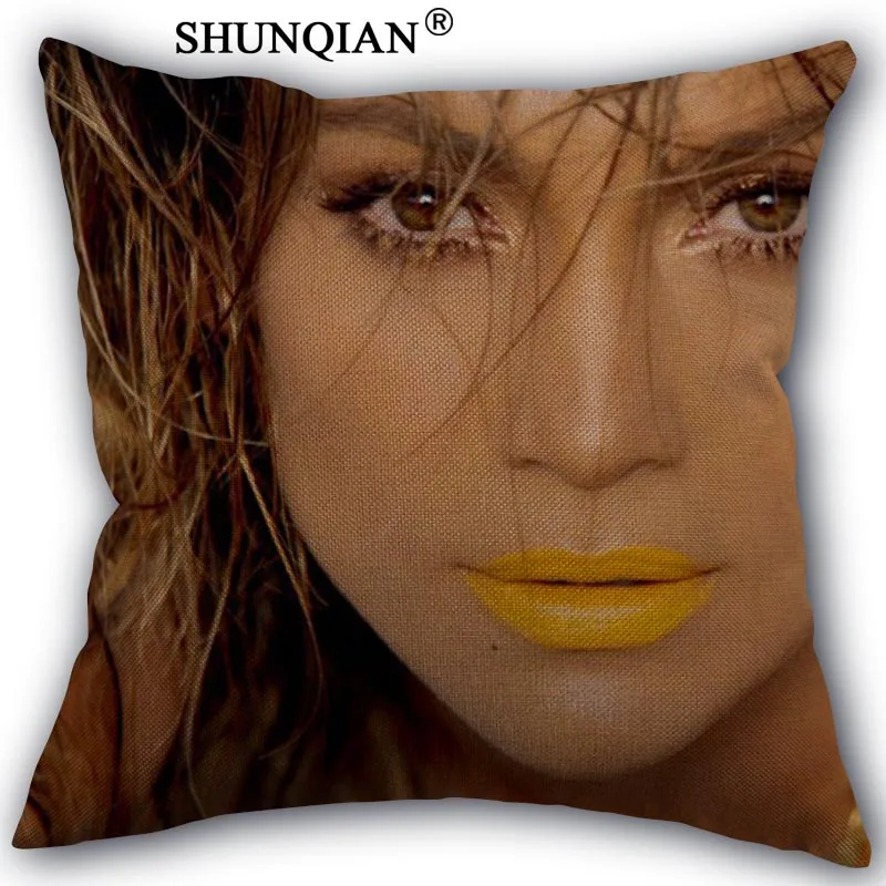 Pillowcase Дженнифер Лопес Подушки Детские случае пользовательские хлопок лен Площадь декоративные Наволочки чехол на молнии 45x45 см одна сторона - Цвет: Pillowcase