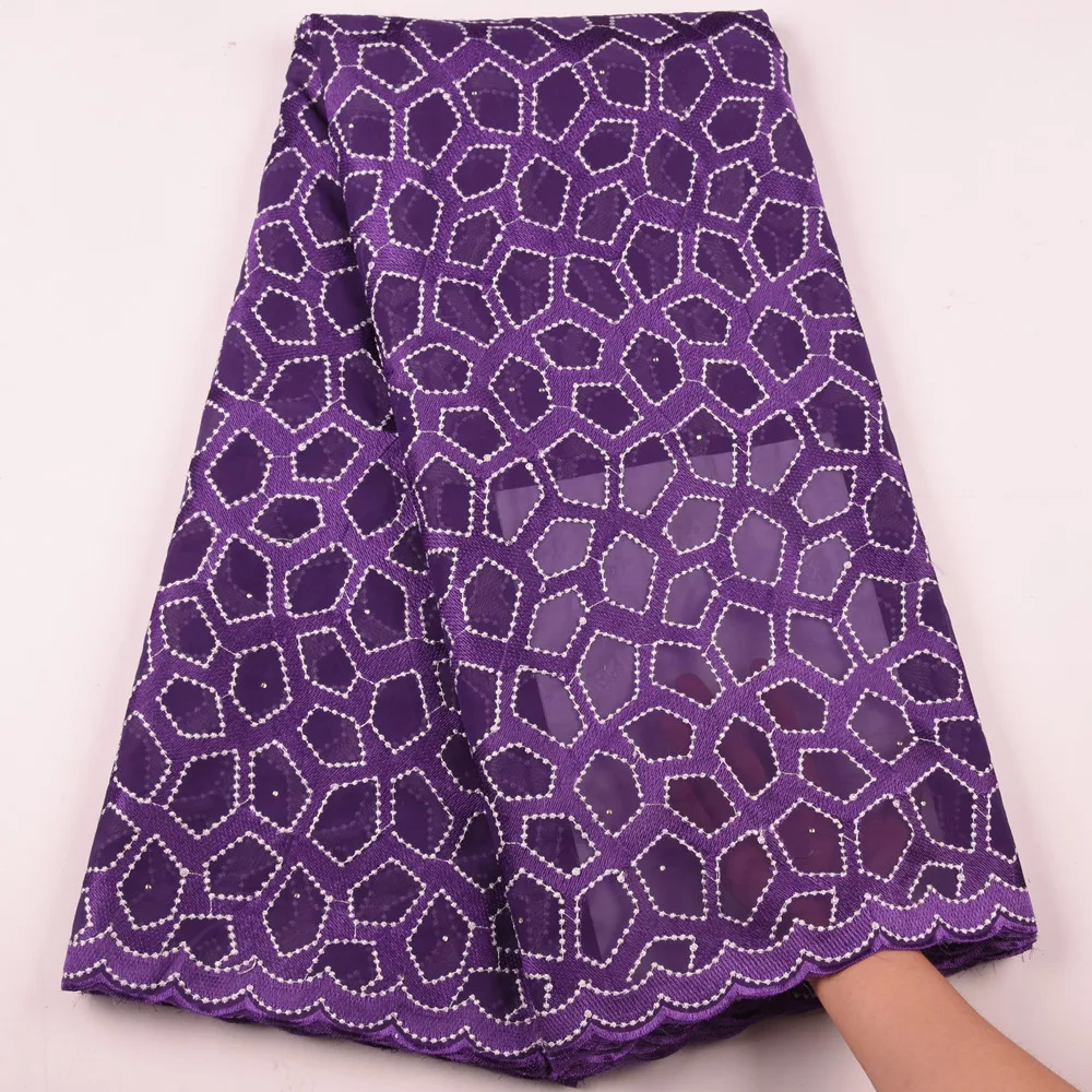 

African Lace Fabric 2019 Embroidered Nigerian Lace Fabrics Bridal High Quality cotton Swiss Voile Lace Fabric For Women S1616