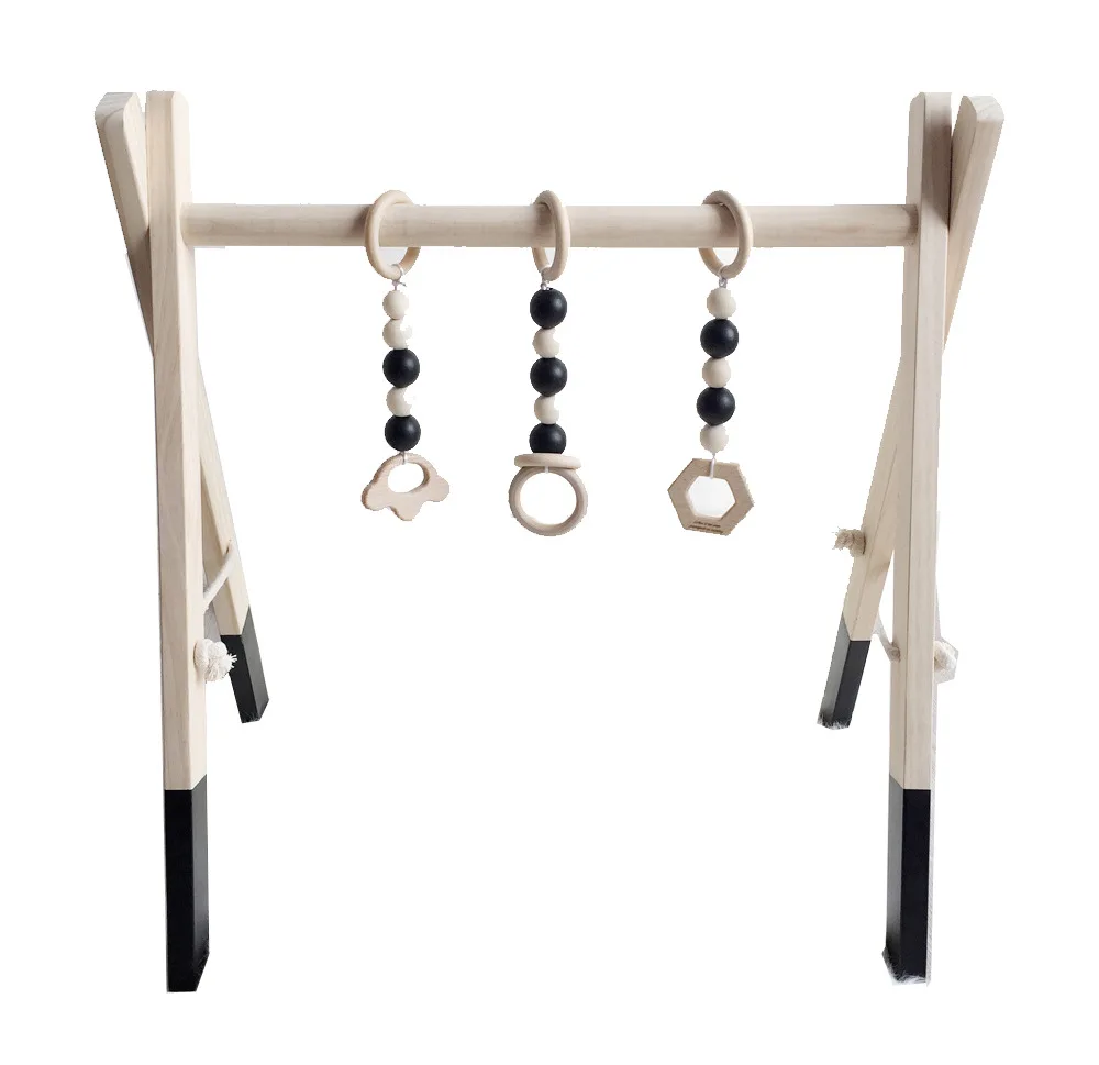 Nordic Baby Gym Play Nursery Sensory Ring-pull Toy Wooden Frame Infant Room Toddler Clothes Rack Christmas Gift Kids Room Decor