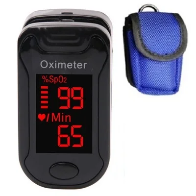 LED black bag Новинка! Пальчиковый пульсоксиметр, Пальчиковый пульсоксиметр, Пульсоксиметр для дома, семейный пульсоксиметр, пульсоксиметр, измеритель пульса, кислород в крови, CE светодиодный - Цвет: LED black bag