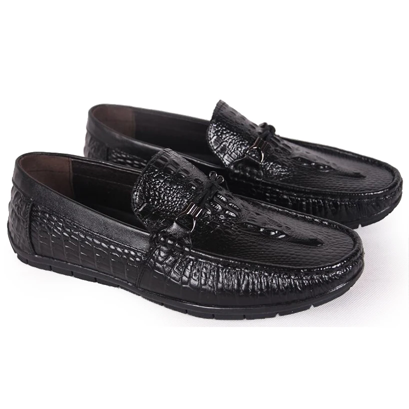 Jack Willden High Quality Genuine Leather Men Casual Shoes Crocodile Print Soft Moccasins Loafers Brand Comfy Driving | Обувь