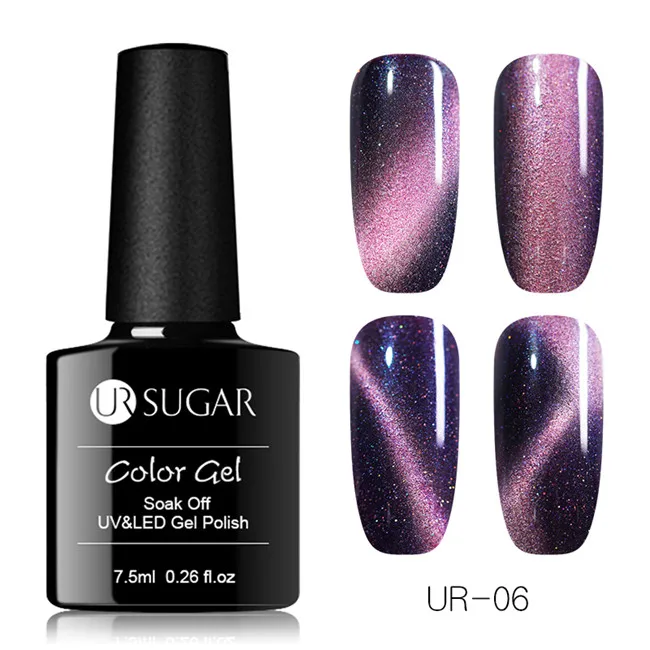 Glitter 6 Ur Sugar 7,5 мл голографический блеск магнитный гель Широкий эффект 5D кошачий глаз УФ Гель-лак замачиваемый УФ-гель лак для ногтей - Цвет: Glitter 6