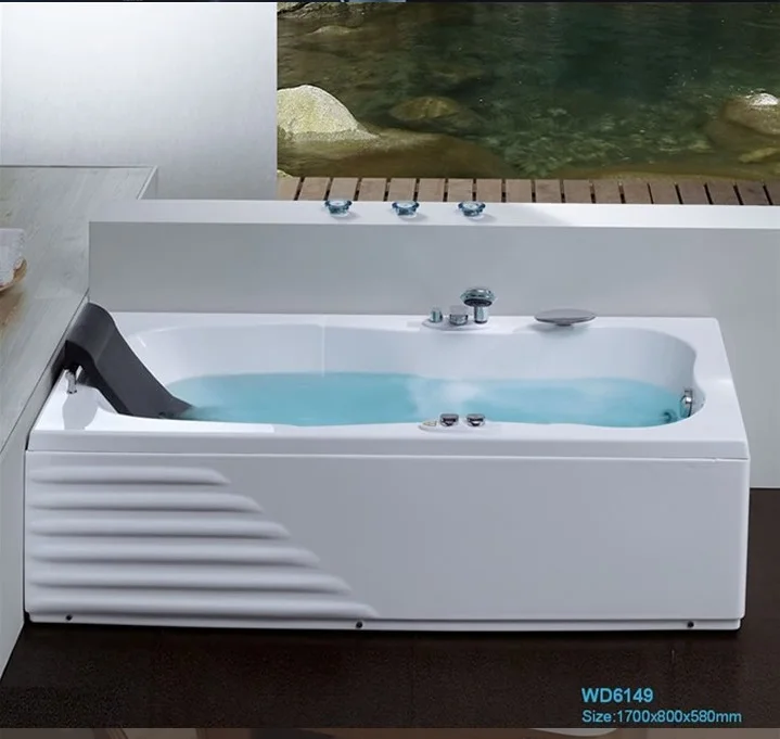 

Wall Corner Fiber glass Acrylic whirlpool bathtub Left Skirt Hydromassage Tub Nozzles Spary jets spa RS6149D