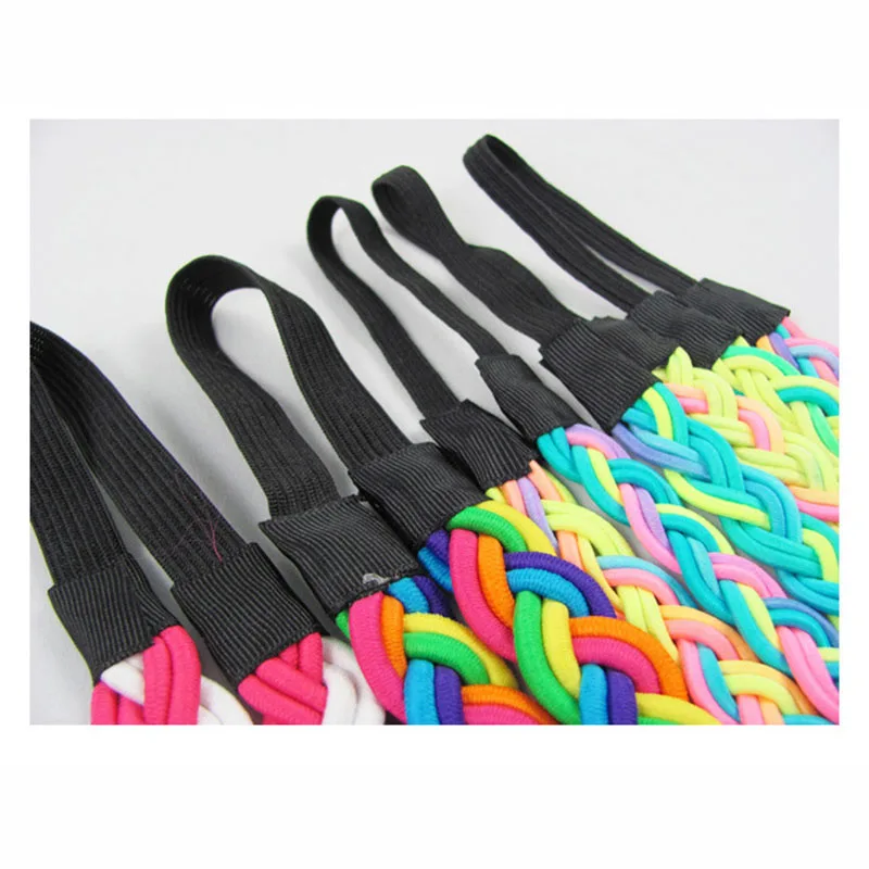 Европейские цветные эластичные резинки для волос женщин радужные банданы
