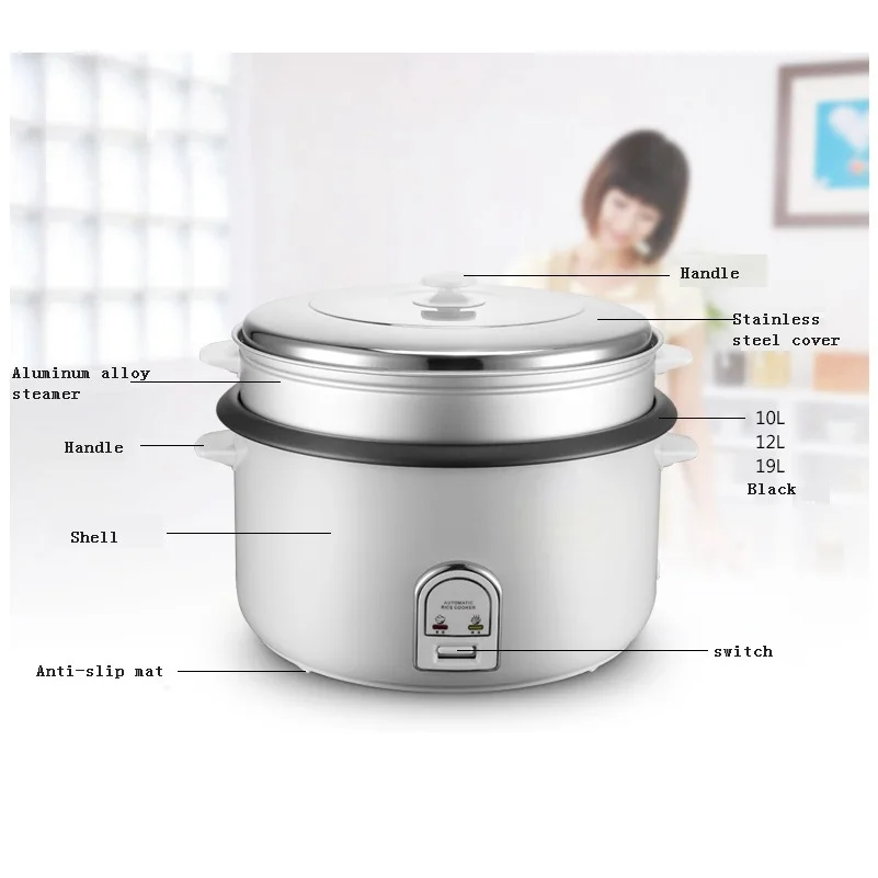 DMWD 12L большой Ёмкость мультиварка рисоварка Электрический Еда пароходы антипригарным Плита для коммерческих Одежда высшего качества 220 В бытовая техника для кухни