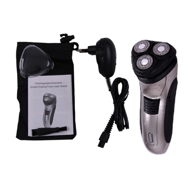 

Electric Rotary Shaver Razor Washable Men's Shaving Machine Trimmer 3D Waterproof Rechargeable Floating Three Heads