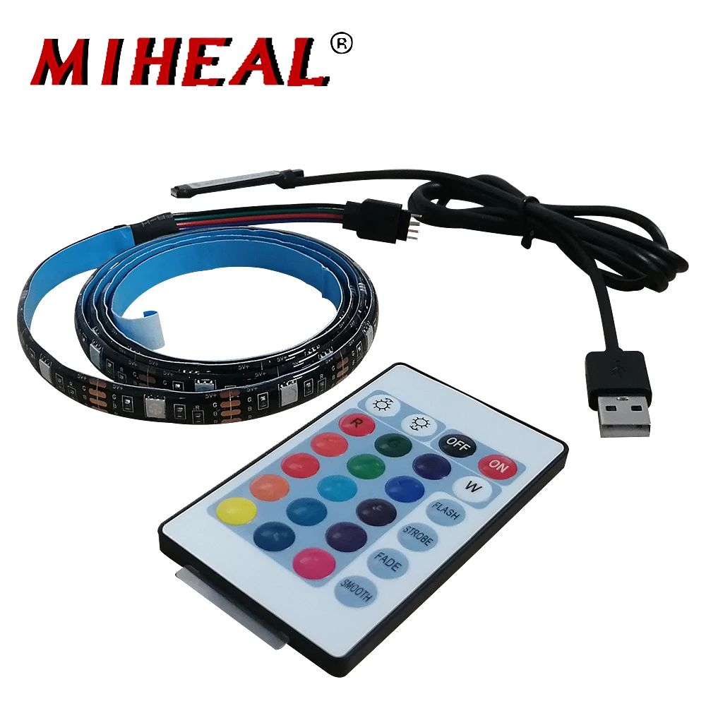 Водонепроницаемая светодиодная лента SMD 5050 5 В USB RGB IP65 Диодная подсветсветильник