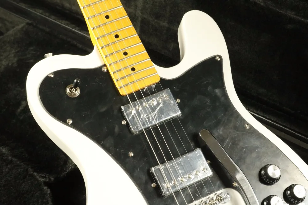 Высокое качество белый bigsby мост tele Электрогитара HH звукосниматели tele гитары