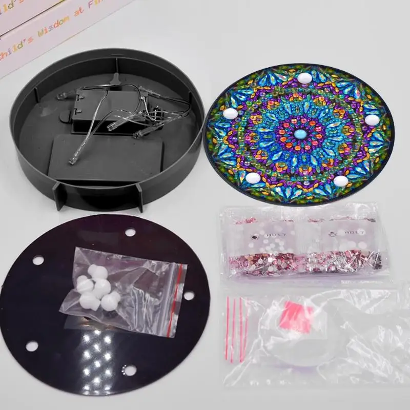 5D DIY Мандала полный сверло алмазная живопись светильник Стразы для вышивки специальная форма дрель светодиодный алмазная живопись лампа