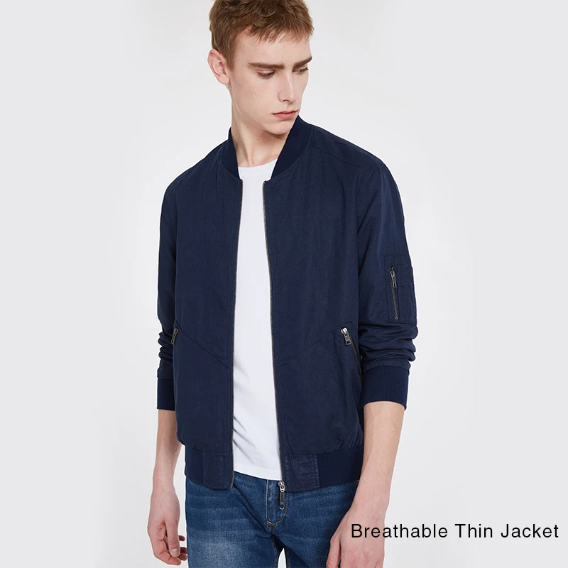 Мужская бейсбольная куртка Markless темно-синяя приталенная в стиле бейсбола модель