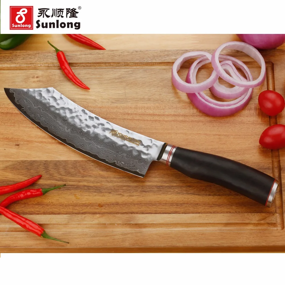 YOUSUNLONG нож мясника 8 дюймов японская молотковая Дамасская сталь ручка из