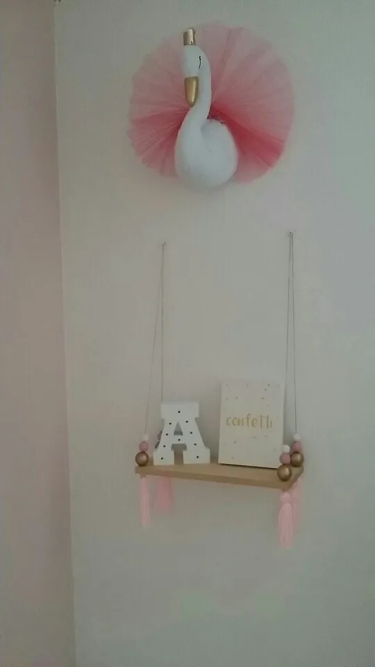 Новый милый 3D Настенный крюк Декор Золотая Корона Лебедь настенная