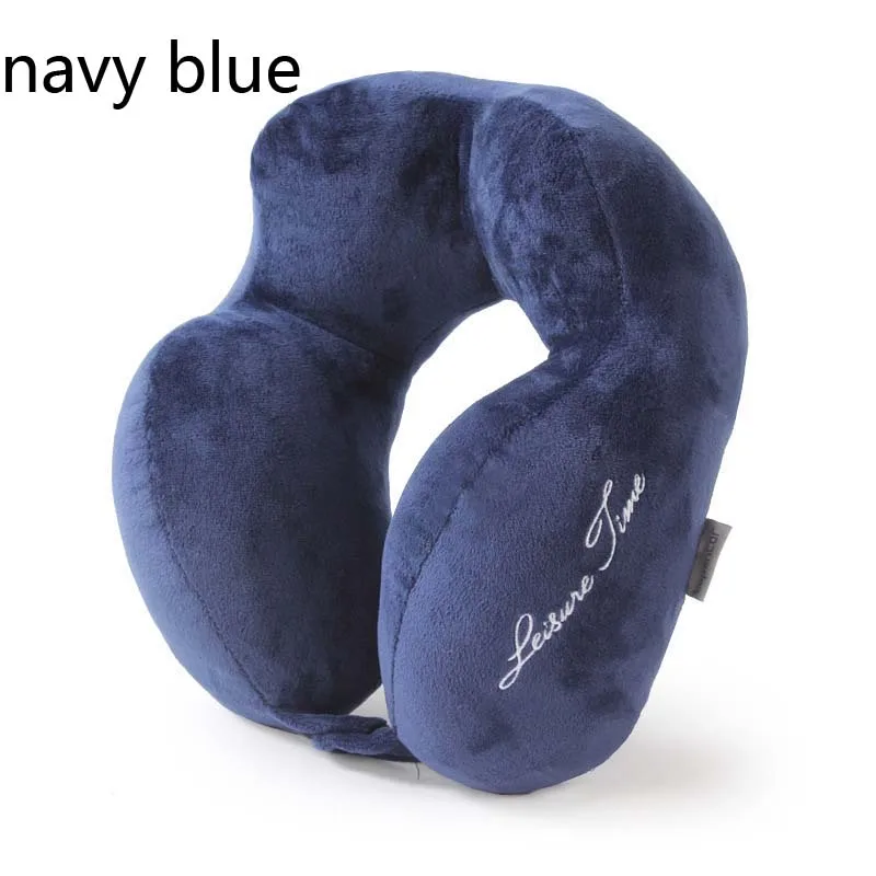 navy blue U-образные подушки для путешествий, вышивка, подушка для шеи, для самолета, полета, офиса, массажные подушки для головы - Цвет: navy blue