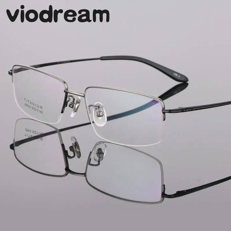 

Viodream Pure Titanium Spectacle half Glasses Frames Business Men Prescription Eyewear Eyeglasses Frames Oculos De Grau 8934