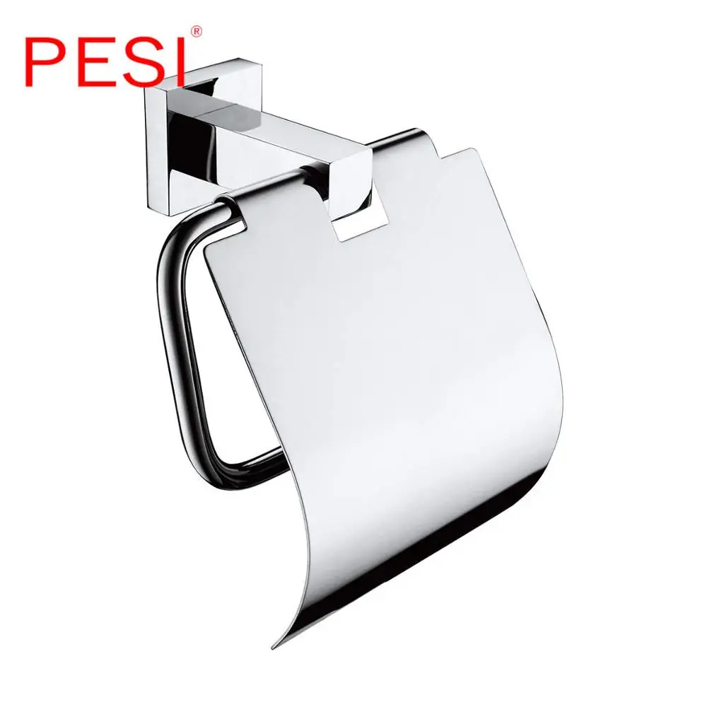 Tissue holder B Все латунные аксессуары для ванной комнаты, набор аксессуаров, крючок для халата, вешалка для полотенец, барная полка, держатель для бумаги, держатель для зубной щетки, хром - Цвет: Tissue holder B
