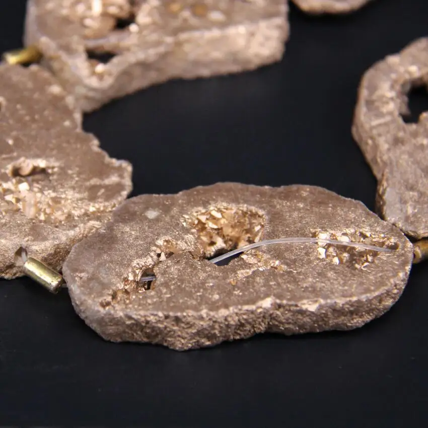 15 5 &quot/нитка светильник золото титан кварц Жеода друг за плиты в произвольной