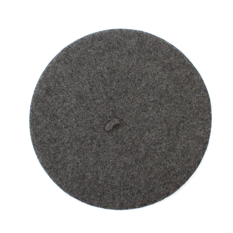 Dark Grey Женский берет, шапка, модные однотонные теплые шерстяные береты для женщин, карамельный цвет, кашемир, французский артист, берет, шапки для девочек GS102C - Цвет: Dark Grey
