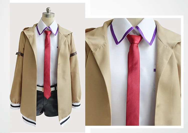 Костюм для косплея Steins Gate японская игра-Аниме Косплей Kurisu Makise Униформа полный комплект пальто рубашка галстук юбка на заказ