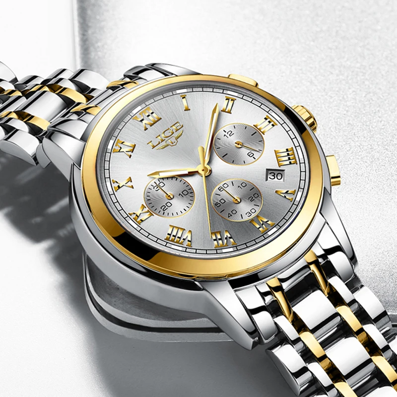 LIGE 2019 Men's Watches Military Luxury Watch Mens Quartz Stainless Steel Clock Fashion Chronograph Man Relogio Masculino | Наручные