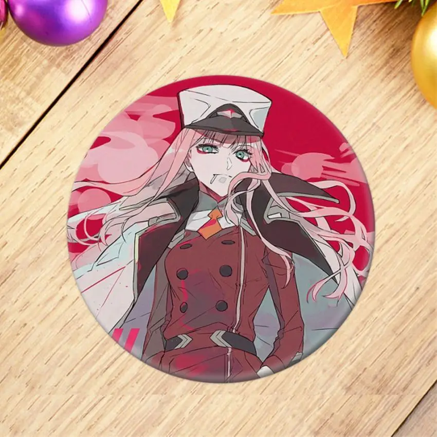 1pcs Anime DARLING in the FRANXX Cosplay Badge Cartoon Zero Two Pretty Brooch Pins Collection bags Badges for Backpacks