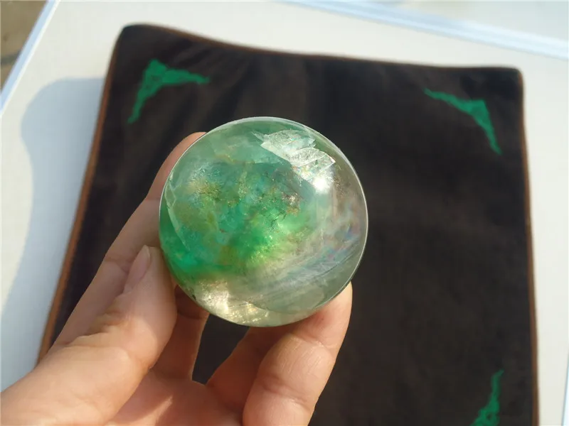 

HOT 250g 53mm Natural Fluorite Quartz Crystal Sphere Ball Healing