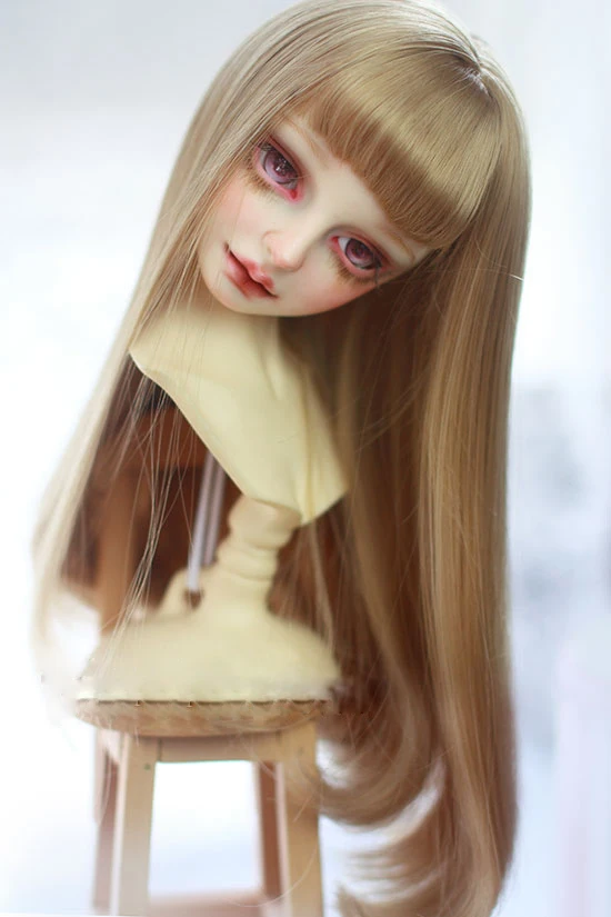 BJD куклы парики мед чай цвет высокая температура провода для 1/3 1/4 1/6 BJD DD SD MSD YOSD кукла air bang Длинные груша цветок парик