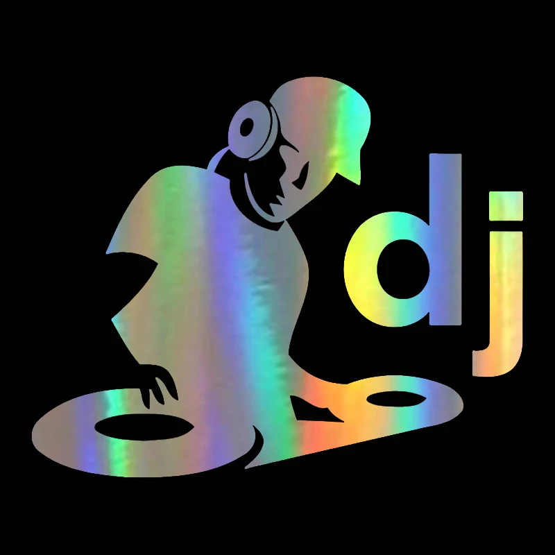 14*11,5 см Виниловая наклейка на машину Музыкальный клуб DJ Светоотражающие Персонализированные наклейки переводная картинка наклейка для мотоциклов на автомобиле черный/серебристый/Лазерная