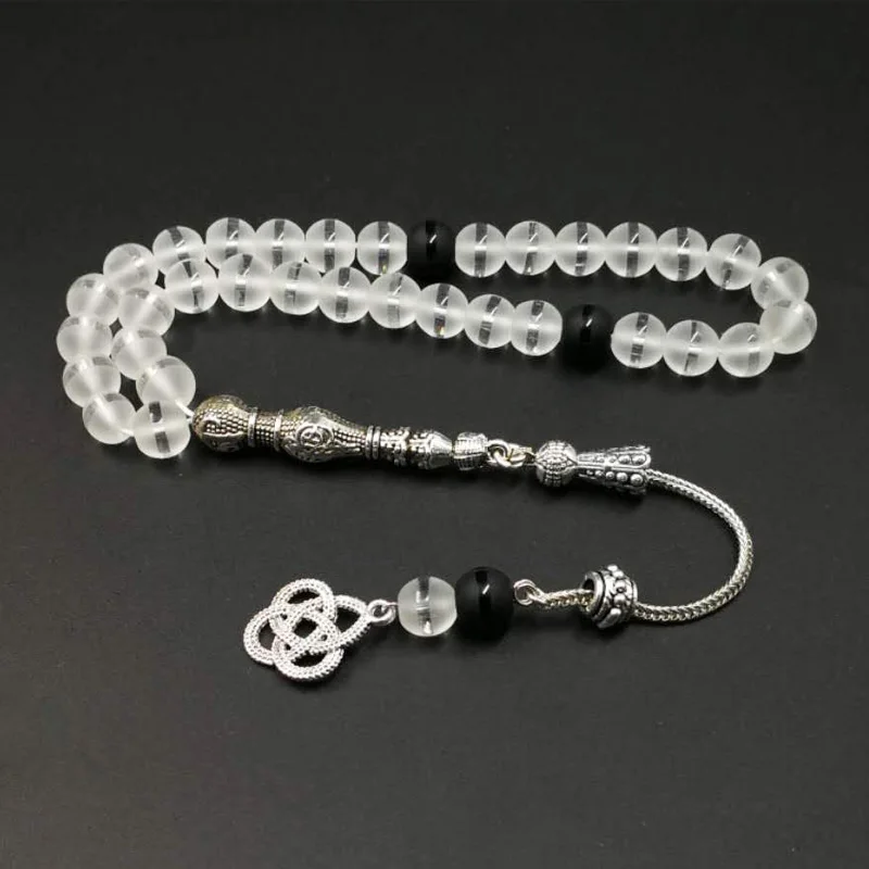 Хрустальный Розарий черный Белый Цвет Матовый хрусталь tasbih популярный стиль
