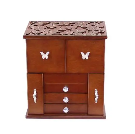Большая деревянная шкатулка для украшений в европейском стиле ретро